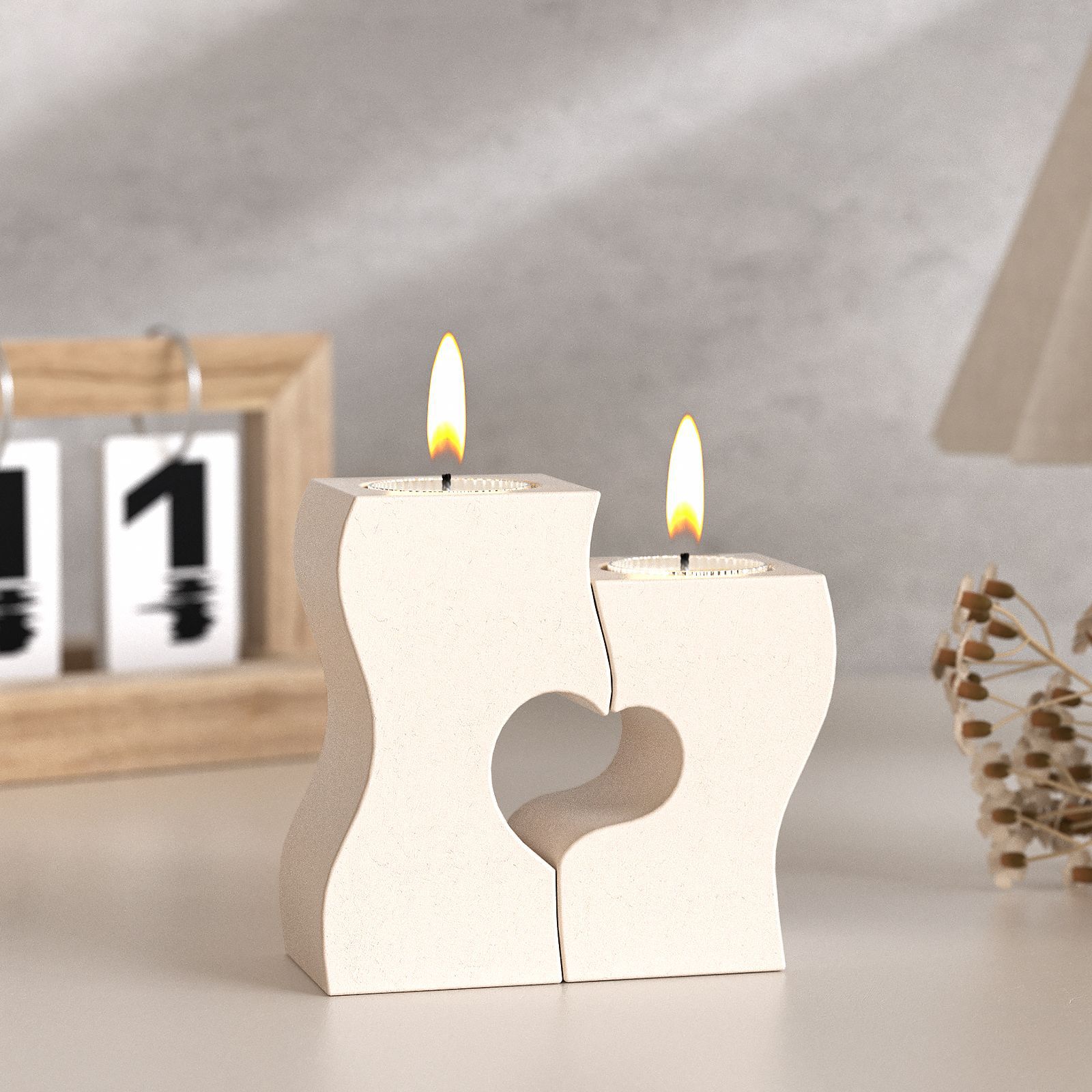 Candle Molds - S Heart Candlestick Silicone Molds DIY