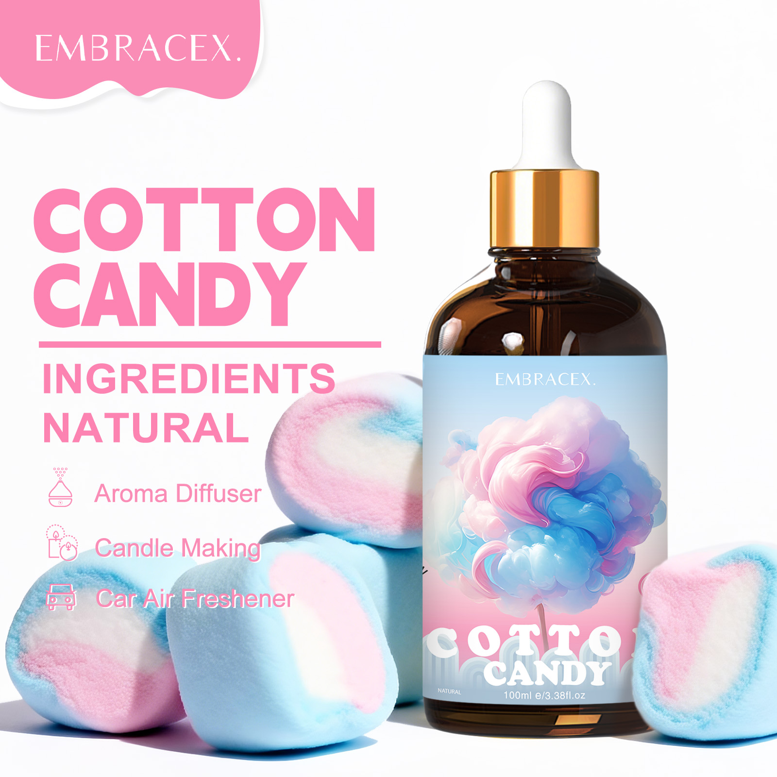 100ml Cotton Candy Fragrance O - Silk Candle ulasan dan harga