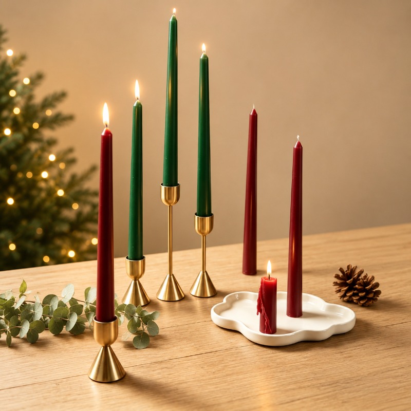 Burgundy Taper Candles, Long S - Silk Candle ulasan dan harga