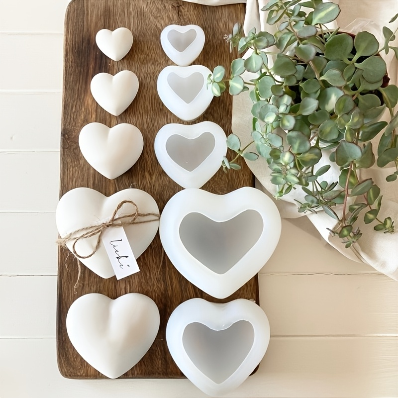 5pcs Heart-Shaped Gypsum Candl - Candle Molds ulasan dan harga
