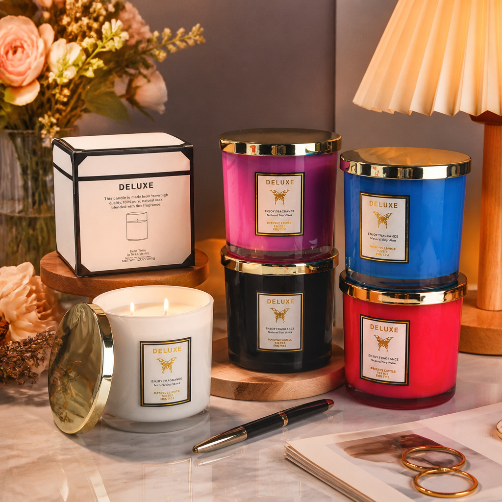 400G gold cover glass scented  - Candle Fragrance ulasan dan harga