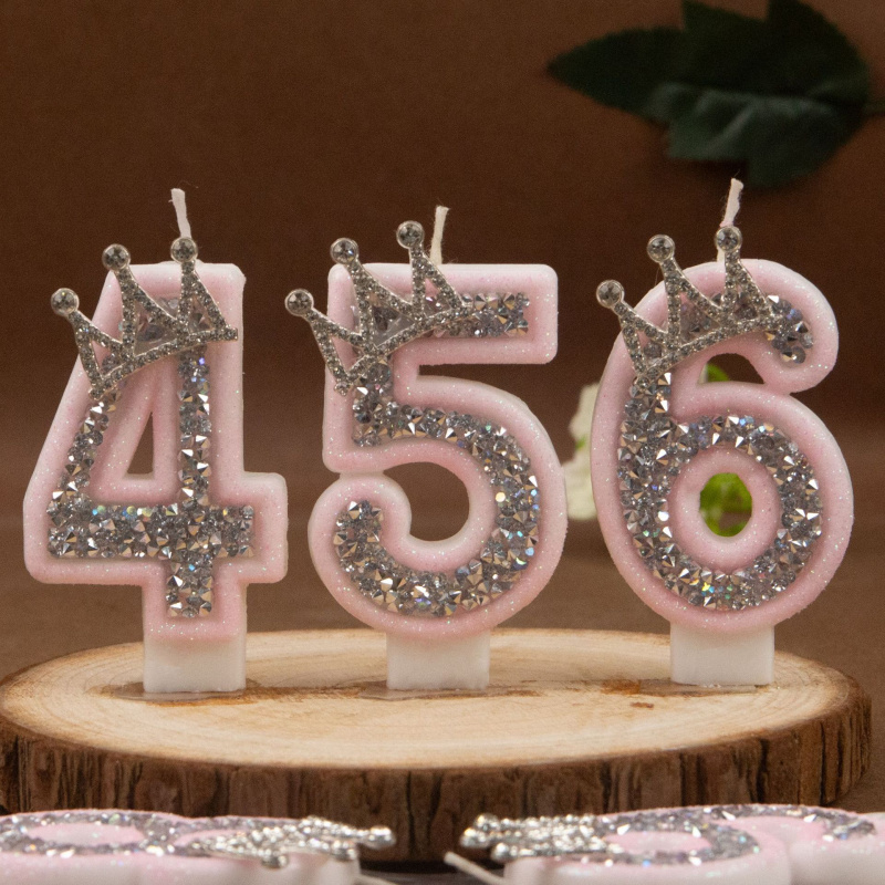 Digital Candles 0-9 Pink Silve - Paraffin Wax ulasan dan harga