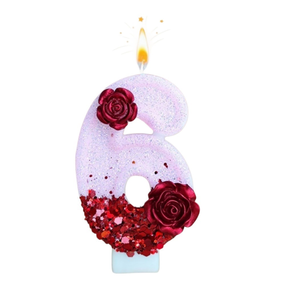 Number Pink Glitter Red Rose F - Paraffin Wax ulasan dan harga