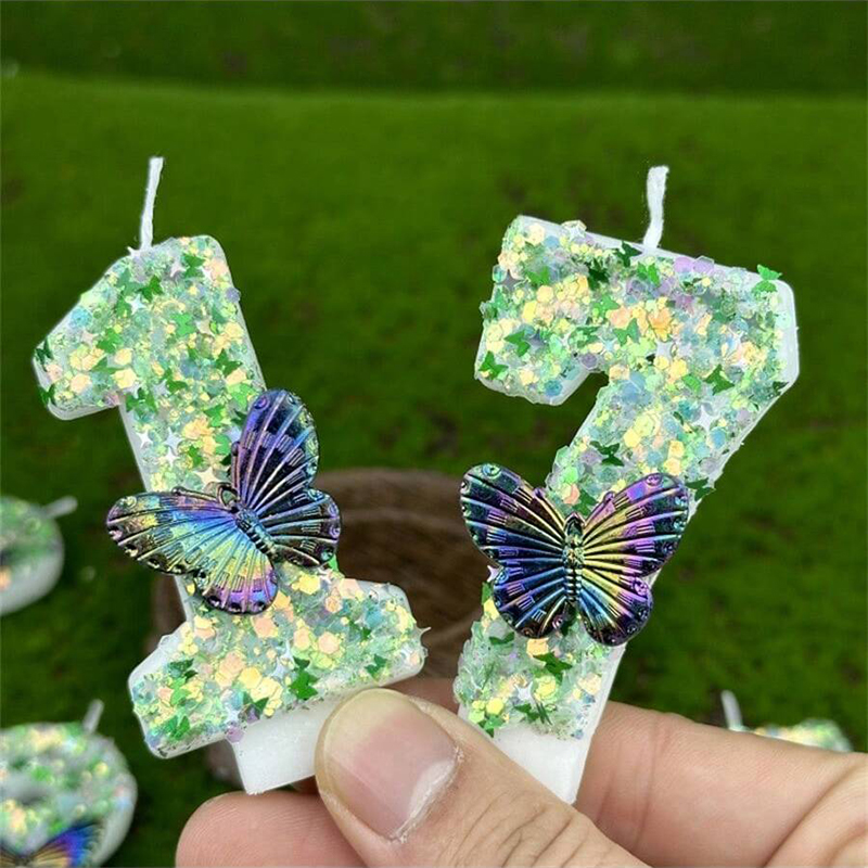 1Pc Green Sequins Number 0-9 B - Paraffin Wax ulasan dan harga