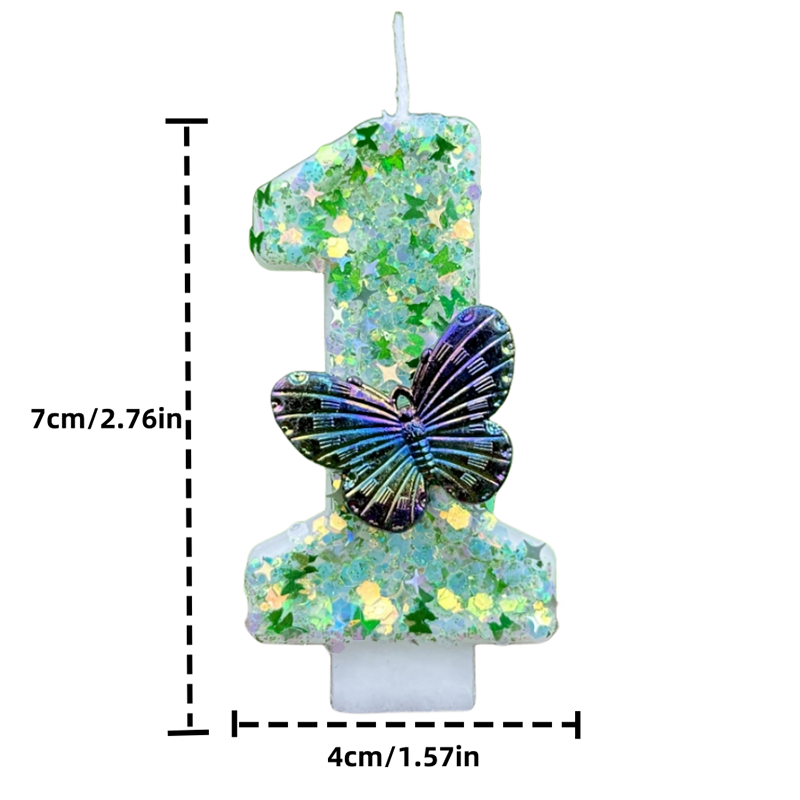 1Pc Green Sequins Number 0-9 B - Paraffin Wax ulasan dan harga