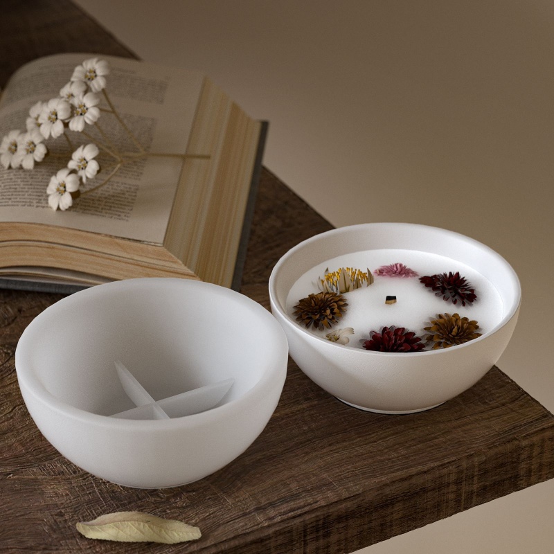 Round Candle Bowl Concrete Sil - Candle Containers ulasan dan harga