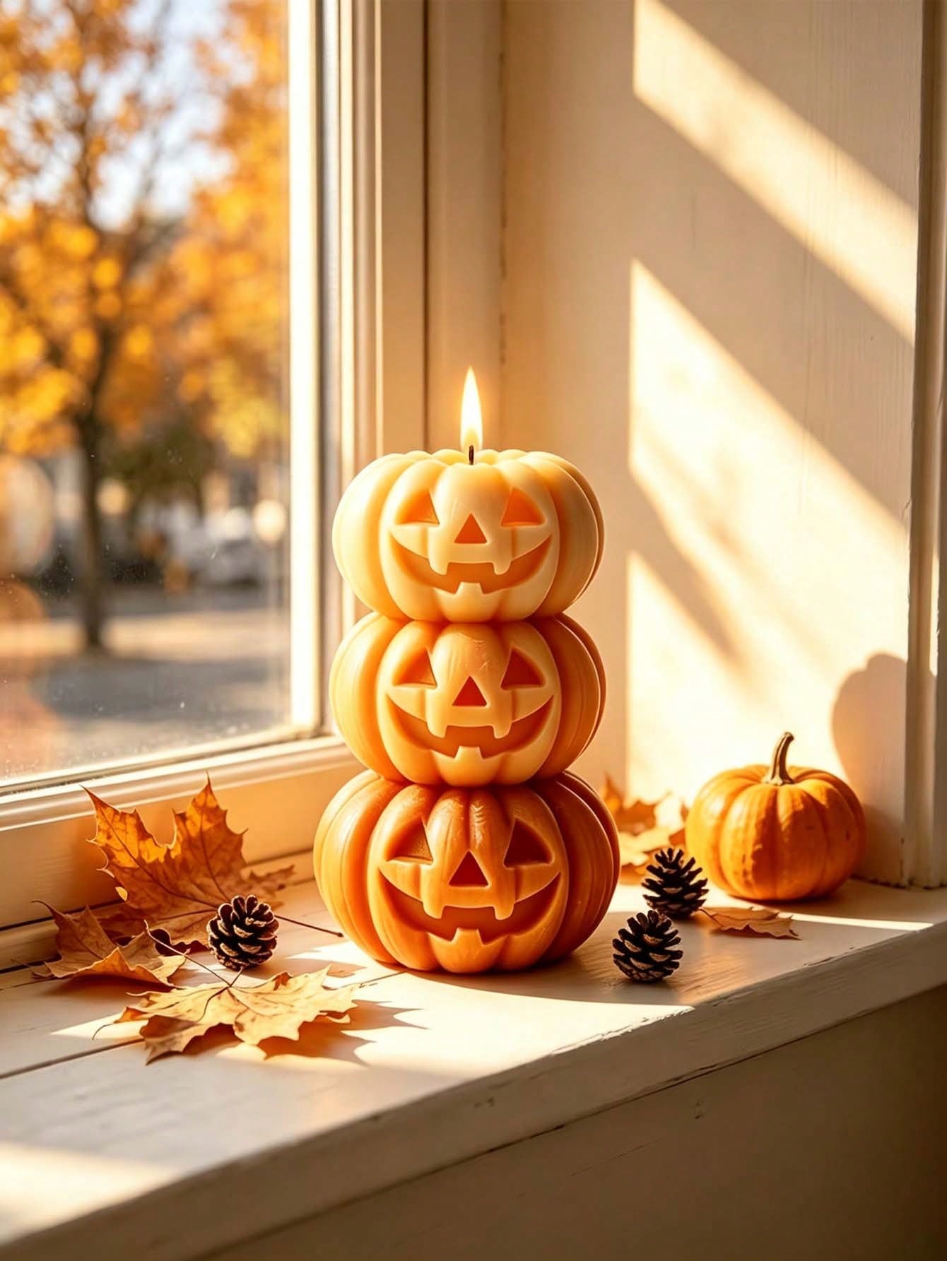 1pc Halloween 3-Layer Pumpkin  - Candle Fragrance ulasan dan harga