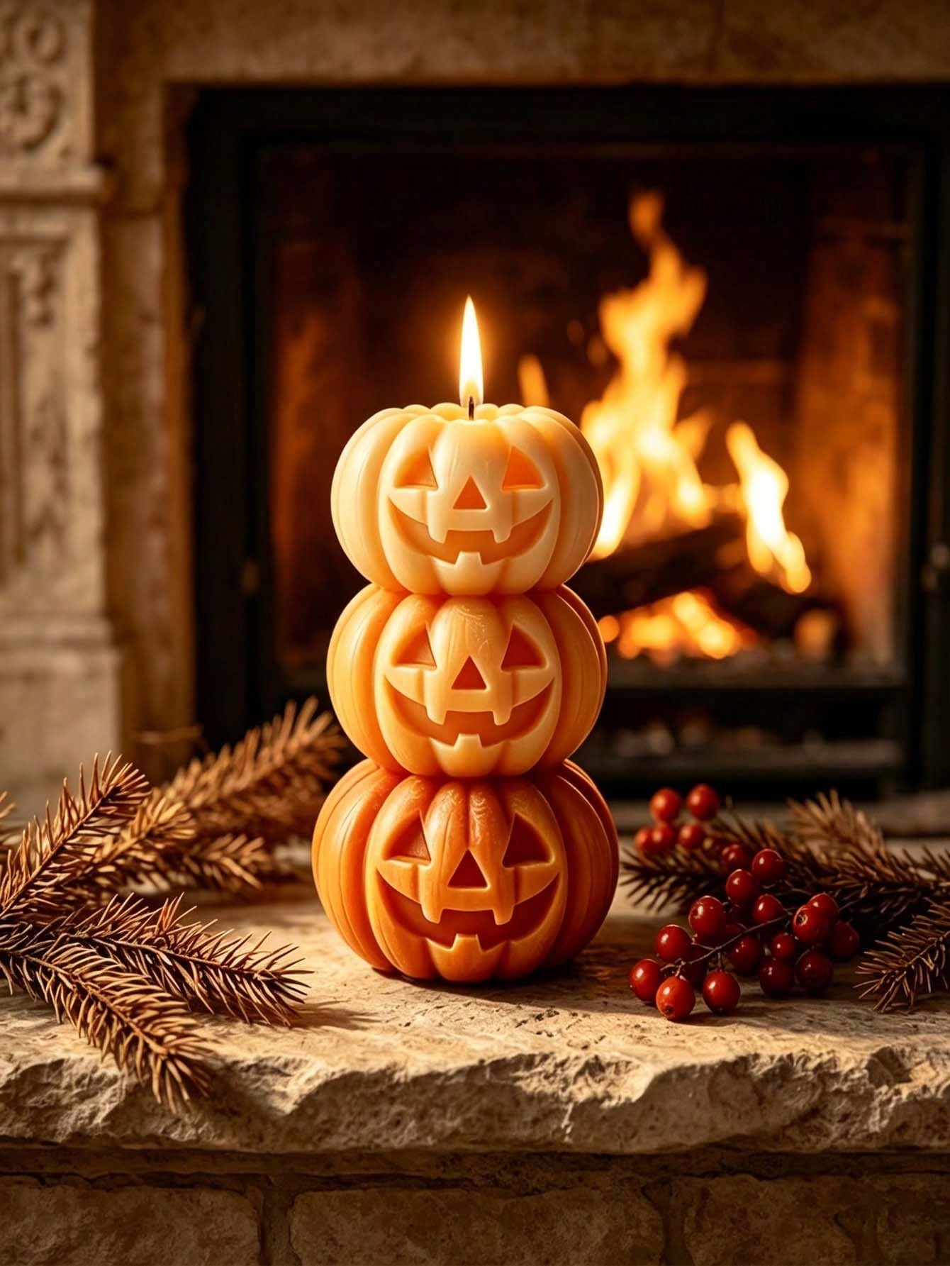 1pc Halloween 3-Layer Pumpkin  - Candle Fragrance ulasan dan harga