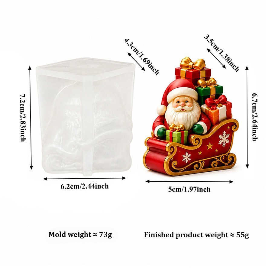 Sled Santa Claus and Gift Box  - Candle Containers ulasan dan harga